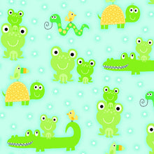 Load image into Gallery viewer, Handmade Blanket, Burp Rag/ Security Blanket, and Bib Alligators Turtles and Frogs