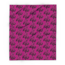 Load image into Gallery viewer, Cozy Arctic Fleece Blanket with Vibrant Pink Floral Design
