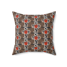 Load image into Gallery viewer, Cross With Rose Square Pillow - Cozy Home Decor Accent