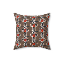 Load image into Gallery viewer, Cross With Rose Square Pillow - Cozy Home Decor Accent