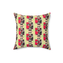 Load image into Gallery viewer, Bold Love Square Pillow - Vibrant Floral Design for Home Decor