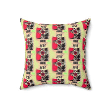 Load image into Gallery viewer, Bold Love Square Pillow - Vibrant Floral Design for Home Decor