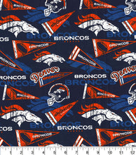 Load image into Gallery viewer, Handmade Valance or Curtain Panel Broncos Retro