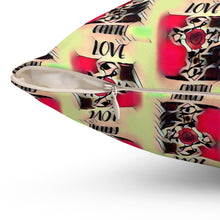 Load image into Gallery viewer, Bold Love Square Pillow - Vibrant Floral Design for Home Decor