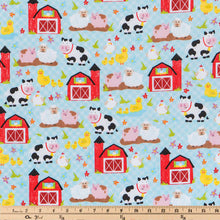 Load image into Gallery viewer, Farm Animals Flannel Fabric