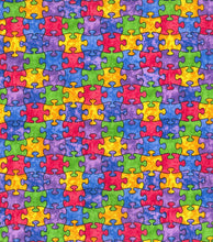 Load image into Gallery viewer, Handmade Placemat Or Table Runner Multi Color Puzzle Pieces