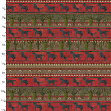 Load image into Gallery viewer, Handmade Placemat Or Table Runner Hold Your Horses Giddy Up Stripe Red