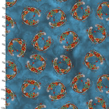 Load image into Gallery viewer, Handmade Placemat Or Table Runner Drinkers of the Wind Horseshoe Texture Turquoise