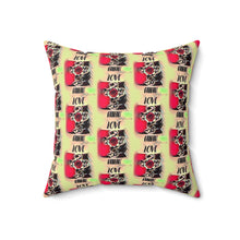Load image into Gallery viewer, Bold Love Square Pillow - Vibrant Floral Design for Home Decor