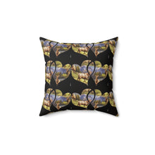 Load image into Gallery viewer, Elk-Inspired Square Pillow with Scenic Heart Design