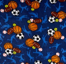 Load image into Gallery viewer, Handmade Single Layer 58"x 72" Fleece Throw Blanket "All Sports Dark Polar ”