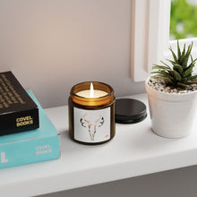 Load image into Gallery viewer, Artistic Skull Scented Soy Candle - Unique Amber Jar Decor