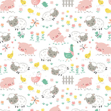 Load image into Gallery viewer, Handmade Blanket, Burp Rag/ Security Blanket, and Bib Farm Life White