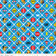 Load image into Gallery viewer, Handmade Placemat Or Table Runner CAT® Buildin' Crew Signs Blue