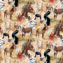 Load image into Gallery viewer, Handmade Placemat Or Table Runner Farm Life Toile Light Rust