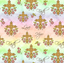 Load image into Gallery viewer, Handmade Single Layer 58"x 72" Fleece Throw Blanket "Christian Crosses ”