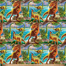 Load image into Gallery viewer, Handmade Single Layer Fleece 58"x 72" Throw Blanket "Dinosaurs T Rex ”
