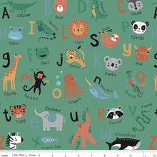Load image into Gallery viewer, Handmade Blanket, Burp Rag/ Security Blanket, and Bib Alphabet Zoo Green
