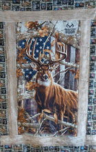 Load image into Gallery viewer, Handmade Patriotic Deer Quilt 44" x 56"