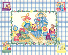 Load image into Gallery viewer, Handmade Tapestry “Garden Bear Baby Blue"