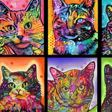 Load image into Gallery viewer, Handmade Single Layer 58"x 72" Fleece Throw Blanket "Crazy for Cats ”