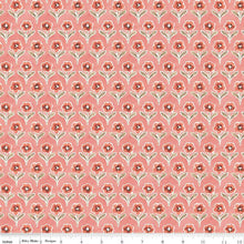 Load image into Gallery viewer, Handmade Valance or Curtain Panel Countryside Blossom Coral
