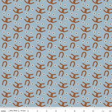 Load image into Gallery viewer, Handmade Placemat Or Table Runner Wild Rose Horseshoes Blue