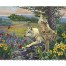 Load image into Gallery viewer, Handmade Tapestry "Wolves in Spring”