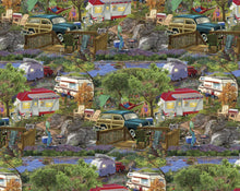 Load image into Gallery viewer, Handmade Placemat Or Table Runner Mountain Camper Allover