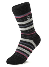 Load image into Gallery viewer, Alpaca Socks - Stripe - Mauve Size Large