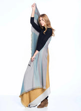 Load image into Gallery viewer, Alpaca Throw Blanket Reversible - Mustard Weed