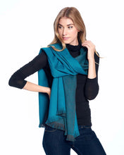 Load image into Gallery viewer, Alpaca Wrap Reversible - Turquoise
