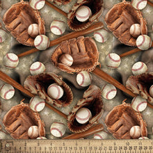 Load image into Gallery viewer, Handmade Valance or Curtain Panel Baseball Stars