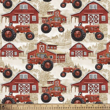 Load image into Gallery viewer, Handmade Valance or Curtain Panel Farm Tractors