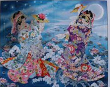 Load image into Gallery viewer, Handmade Tapestry “Asian Ladies”