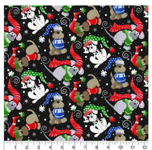 Load image into Gallery viewer, Handmade Placemat Or Table Runner Winter Dogs Black