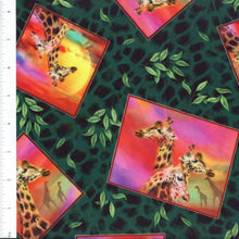 Load image into Gallery viewer, Handmade Placemat Or Table Runner Giraffe Safari Green