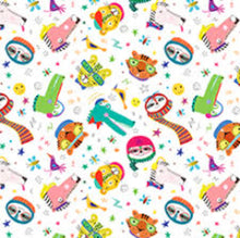 Load image into Gallery viewer, Handmade Placemat Or Table Runner Animal Antics White