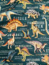 Load image into Gallery viewer, Handmade Placemat Or Table Runner Dinosaur Land Teal