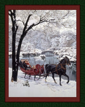 Load image into Gallery viewer, Handmade Tapestry "Snow Glory Horse Sled”