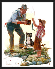 Load image into Gallery viewer, Handmade Tapestry "Fishing Taking Picture of First Fish”