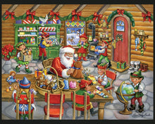 Load image into Gallery viewer, Handmade Tapestry "Santa's Toy Shop”