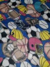 Load image into Gallery viewer, Handmade Single Layer 58"x 72" Fleece Throw Blanket "Sport Equipment”