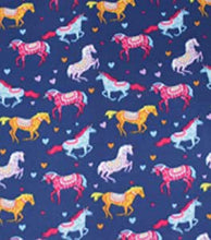 Load image into Gallery viewer, Handmade Single Layer Fleece 58"x 72" Throw Blanket "Unicorn Hearts ”