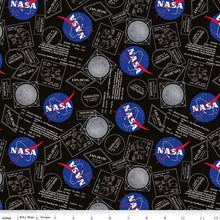 Load image into Gallery viewer, Handmade Placemat Or Table Runner Outer Space by NASA Moon Boots Black