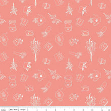 Load image into Gallery viewer, Handmade Placemat Or Table Runner Afternoon Tea Sketches Salmon