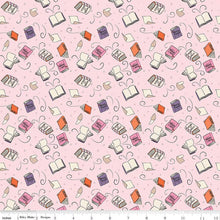 Load image into Gallery viewer, Handmade Placemat Or Table Runner Spooky Schoolhouse Spellbooks Pink Sparkle