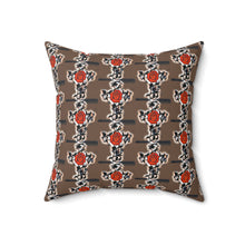 Load image into Gallery viewer, Cross With Rose Square Pillow - Cozy Home Decor Accent
