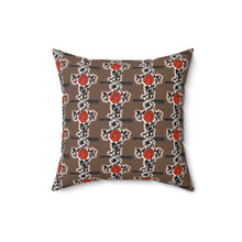 Load image into Gallery viewer, Cross With Rose Square Pillow - Cozy Home Decor Accent
