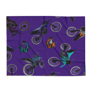 Vibrant Motorcycle Fleece Blanket - Cozy Throw for Bikers, Riders, Gifts, Home Decor, Kids' Room